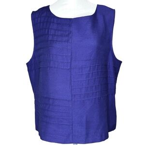 Vintage MHM Melissa Harper Womens 8 Purple Sleeveless Button Boxy Top 90's City